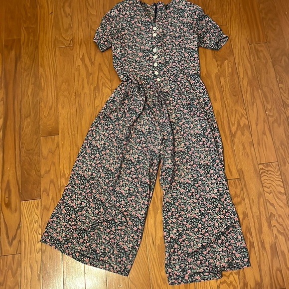 Vintage 80’s Floral Print Romper/ Zipper Backside Closure/ Size Small - Picture 2 of 12